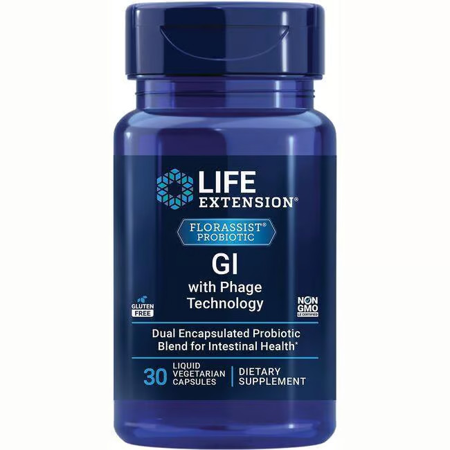 Life Extension Florassist Gi with Phage Technology 15 Billion Cfu 30 Liq Vegcap