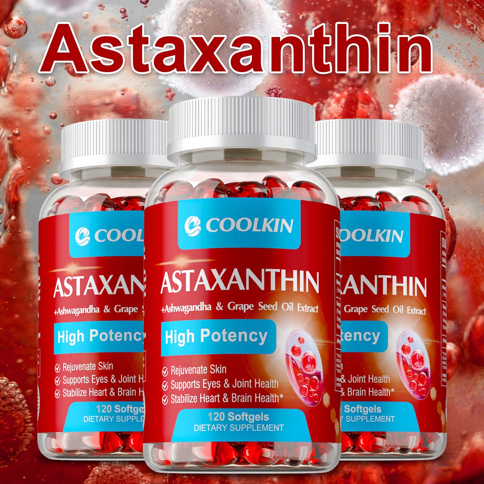 Astaxanthin 24mg – Grape Seed Oil, Antioxidants, Energy, Skin and Heart Health