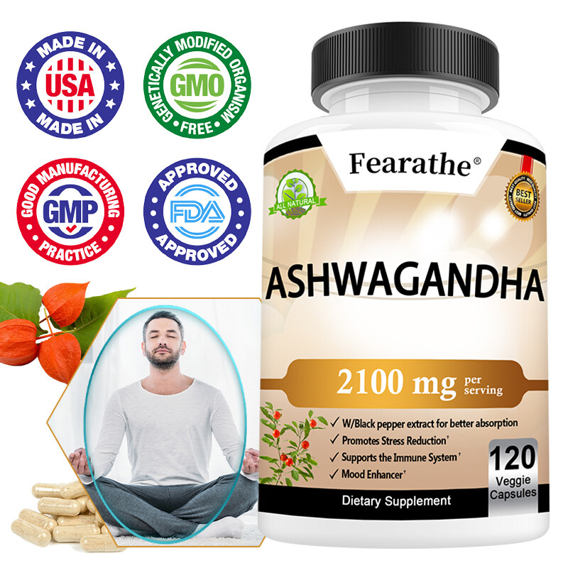 Organic Ashwagandha 2,100 mg – Veggie Capsules Pure Organic – Stress Relief