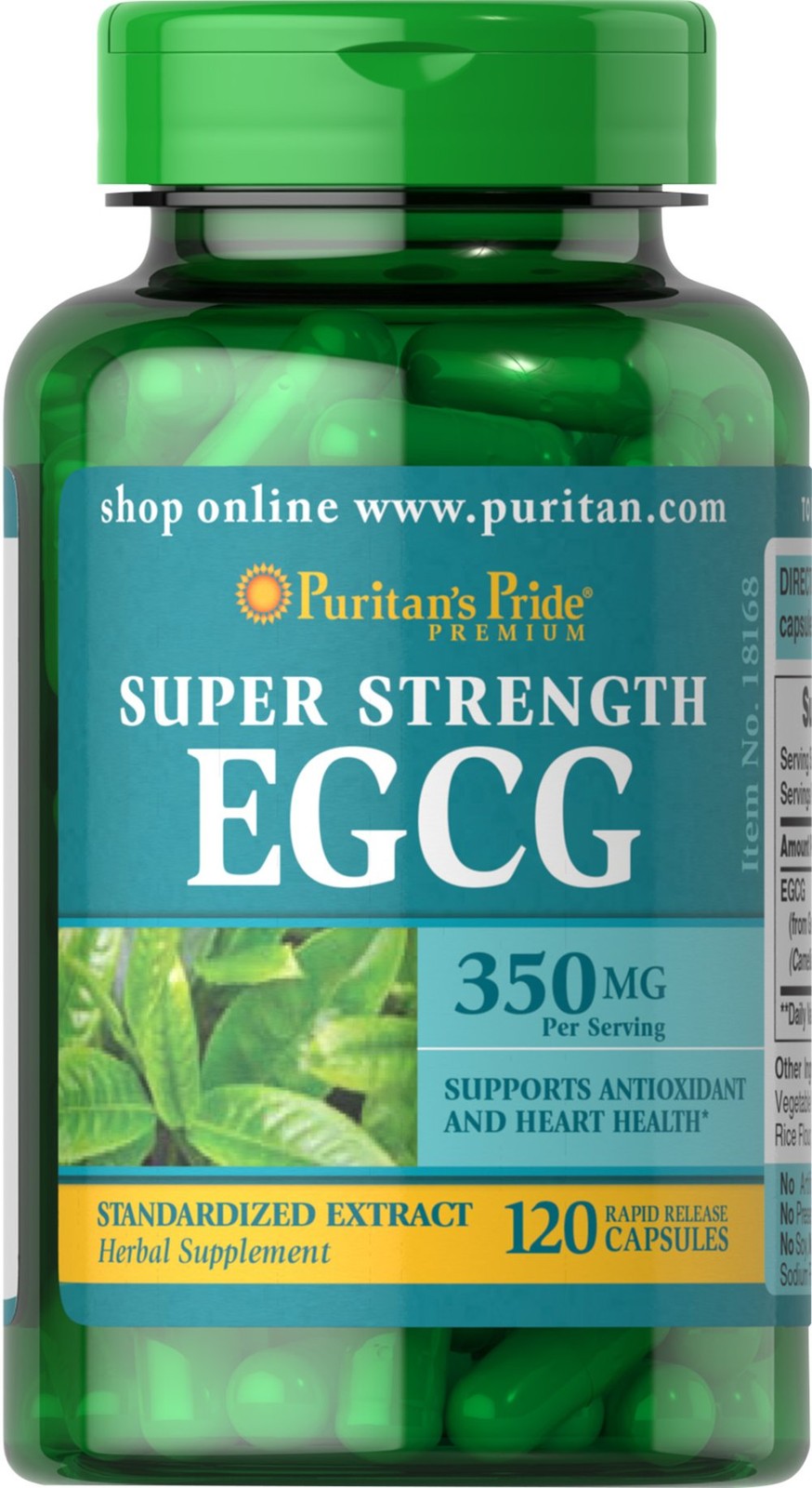 Puritan’s Pride Super Strength EGCG 350 mg – 120 Capsules