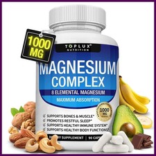 Magnesium composite supplement: 1000mg of 8-element magnesium, 90 capsules-