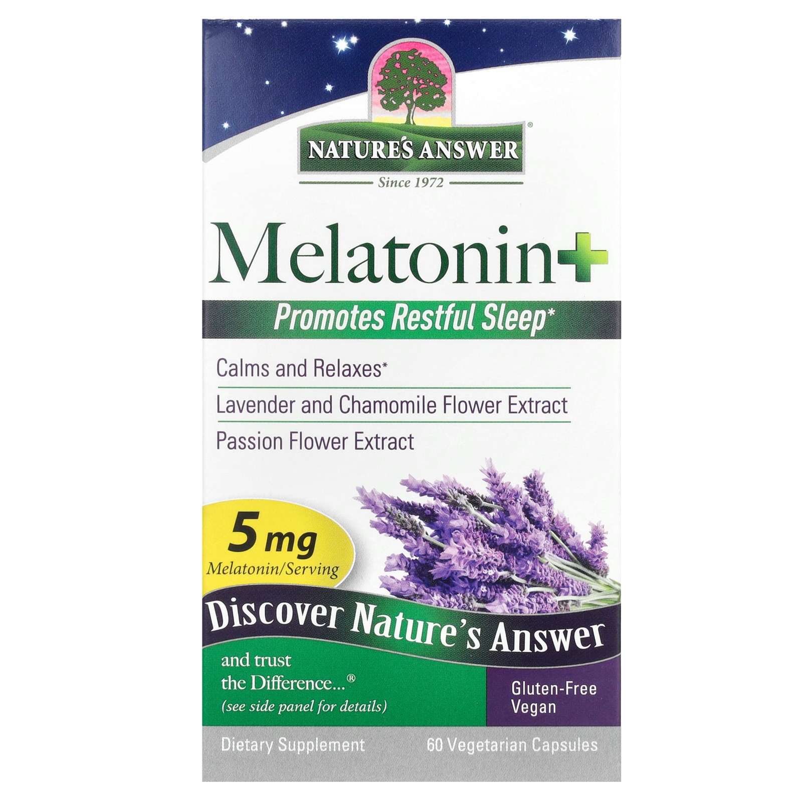 Melatonin+, 5 mg, 60 Vegetarian Capsules