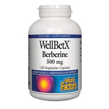 Natural Factors, WellBetX, Berberine, 500 mg, 120 Vegetarian Capsules