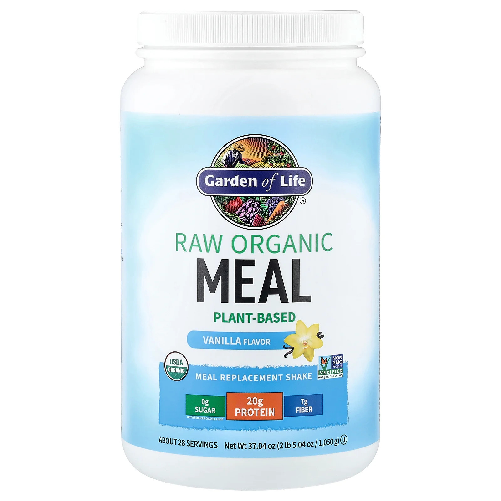 RAW Organic Meal Replacement Shake, Vanilla, 37.04 oz (1,050 g)
