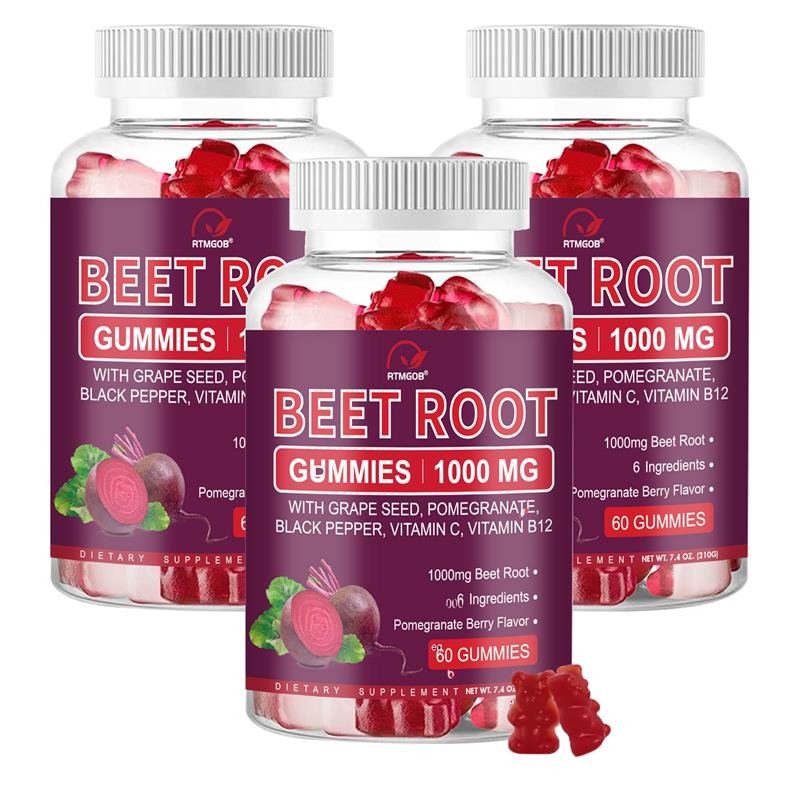 1~3PACK Beets Soft Chews Gummies with Beetroot & Magnesium – Circulation Support