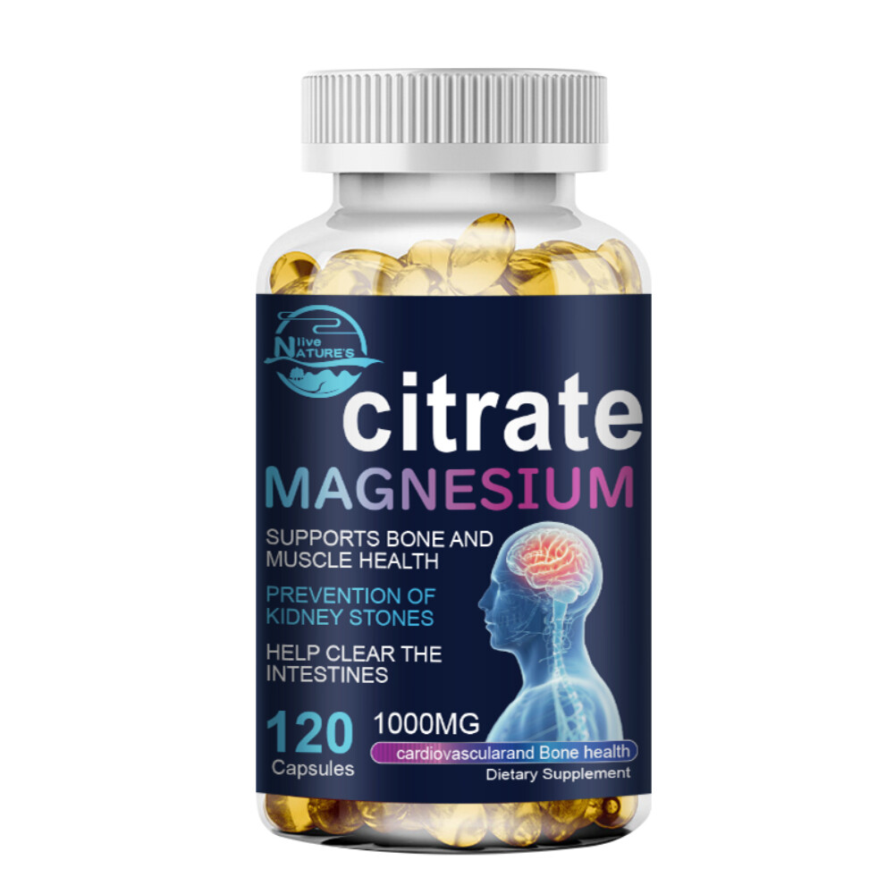 Magnesium Citrate 1000mg Capsules Super Strong Effective Vegan Capsules 120pills