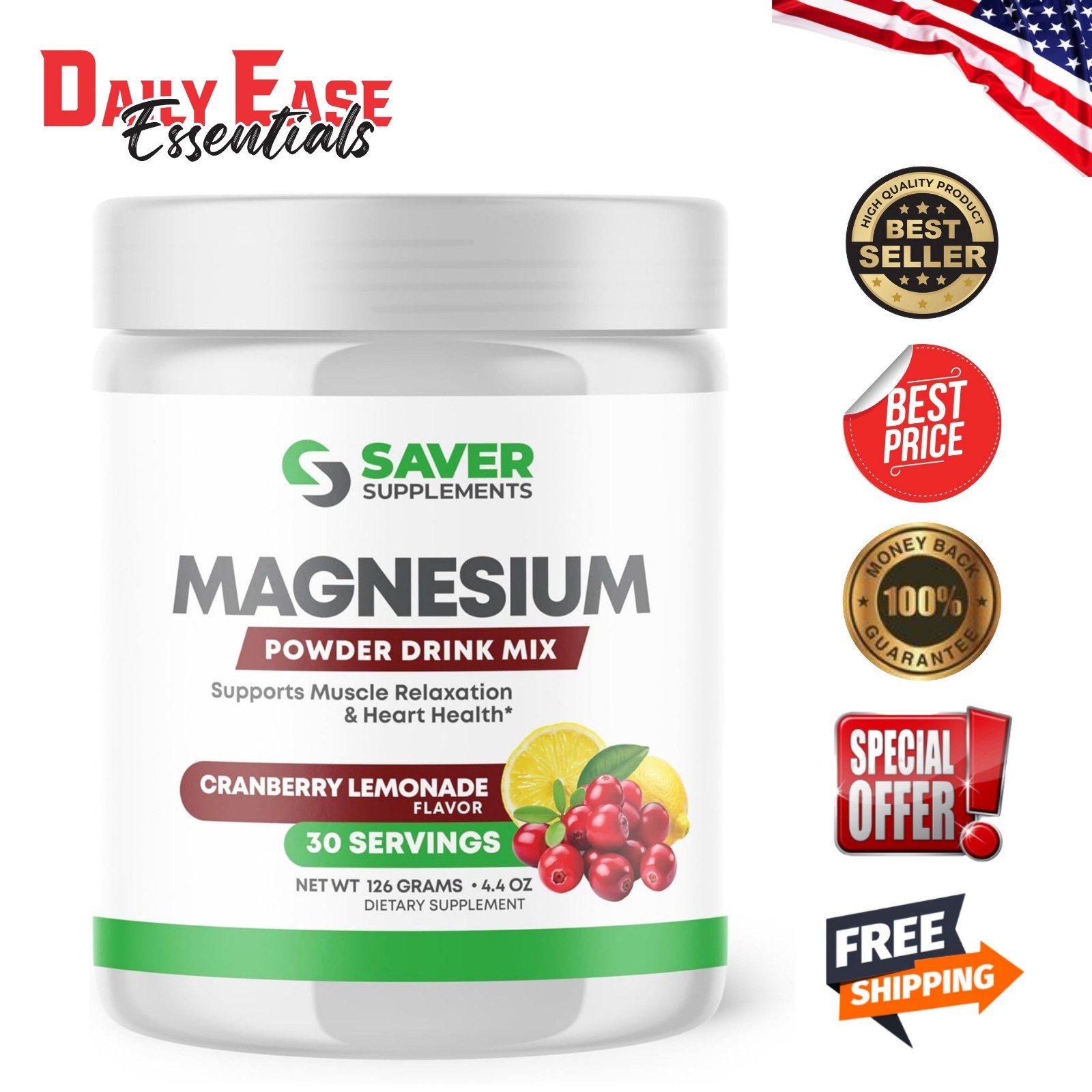 Magnesium Drink Mix for Calm & Regularity | Citrate Supplement 30 Servings