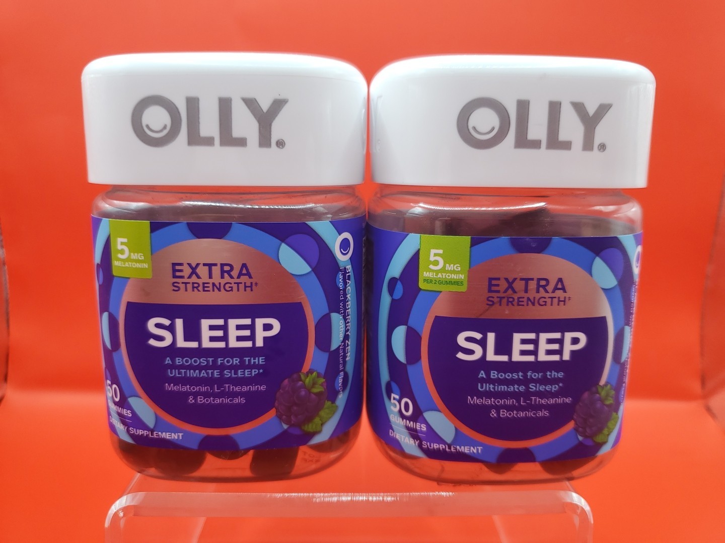 2 Pack Olly Extra Strength 5MG Melatonin Sleep Gummies Vitamins 50Ct Exp 11/25