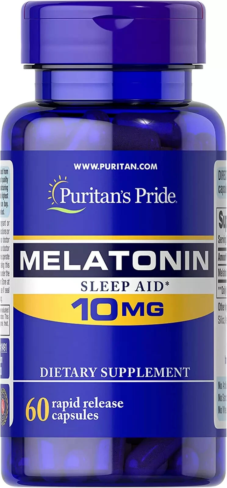 Super Strength Melatonin 10Mg Rapid Release Capsules, 60-Count