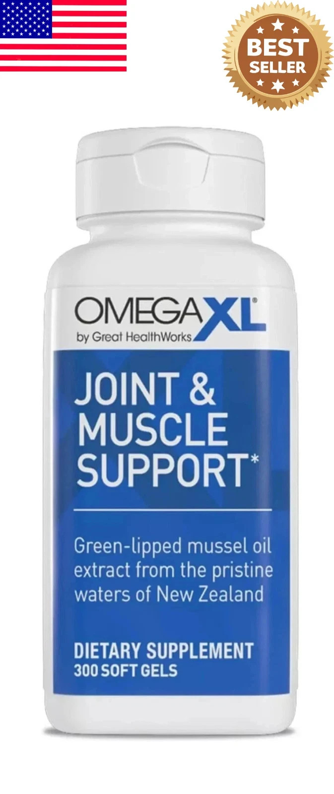 Omega XL 300 Capsules Green Lipped Mussel Joint & Muscle Relief Supplement, FAST