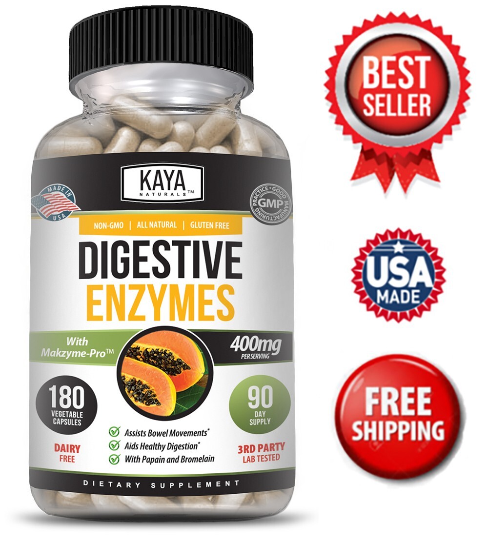 Digestive Enzymes Probiotics & Bromelain 180ct Constipation Bloating Gut Relief