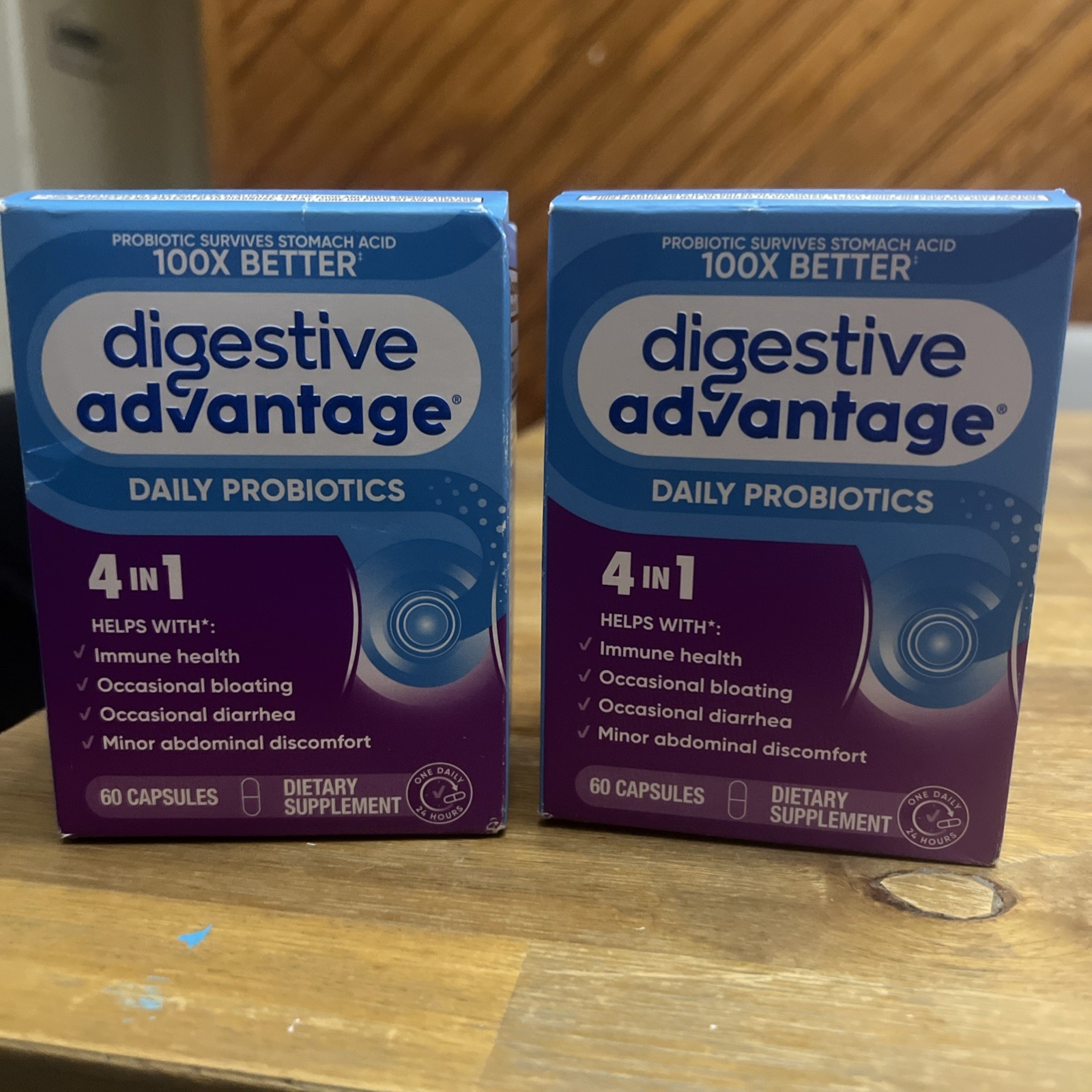 2x Digestive Advantage Daily Probiotics 120 Capsules Total Best By: FEB 2027