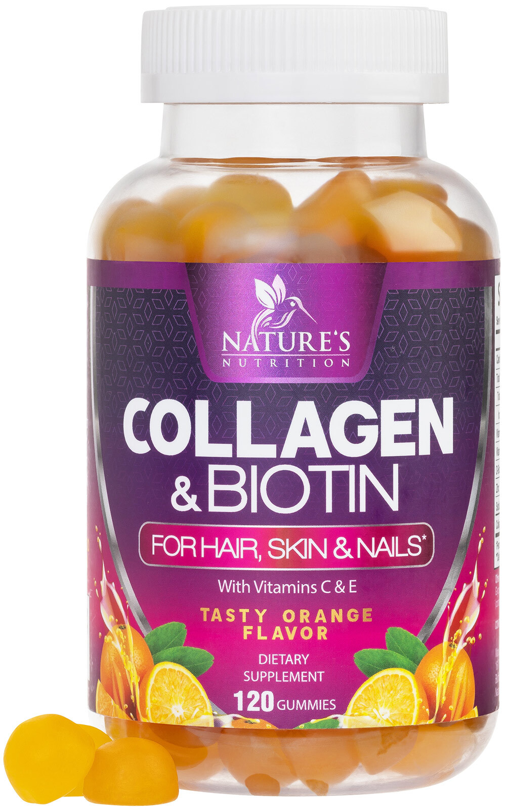 Biotin and Collagen Gummy Vitamins for Hair, Skin, and Nails – Extra Strength