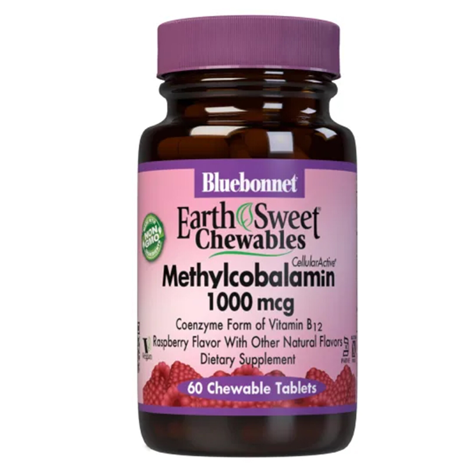 Bluebonnet Cellular Active Methylcobalamin B-12 1000 Mcg Raspberry 60 Chewables