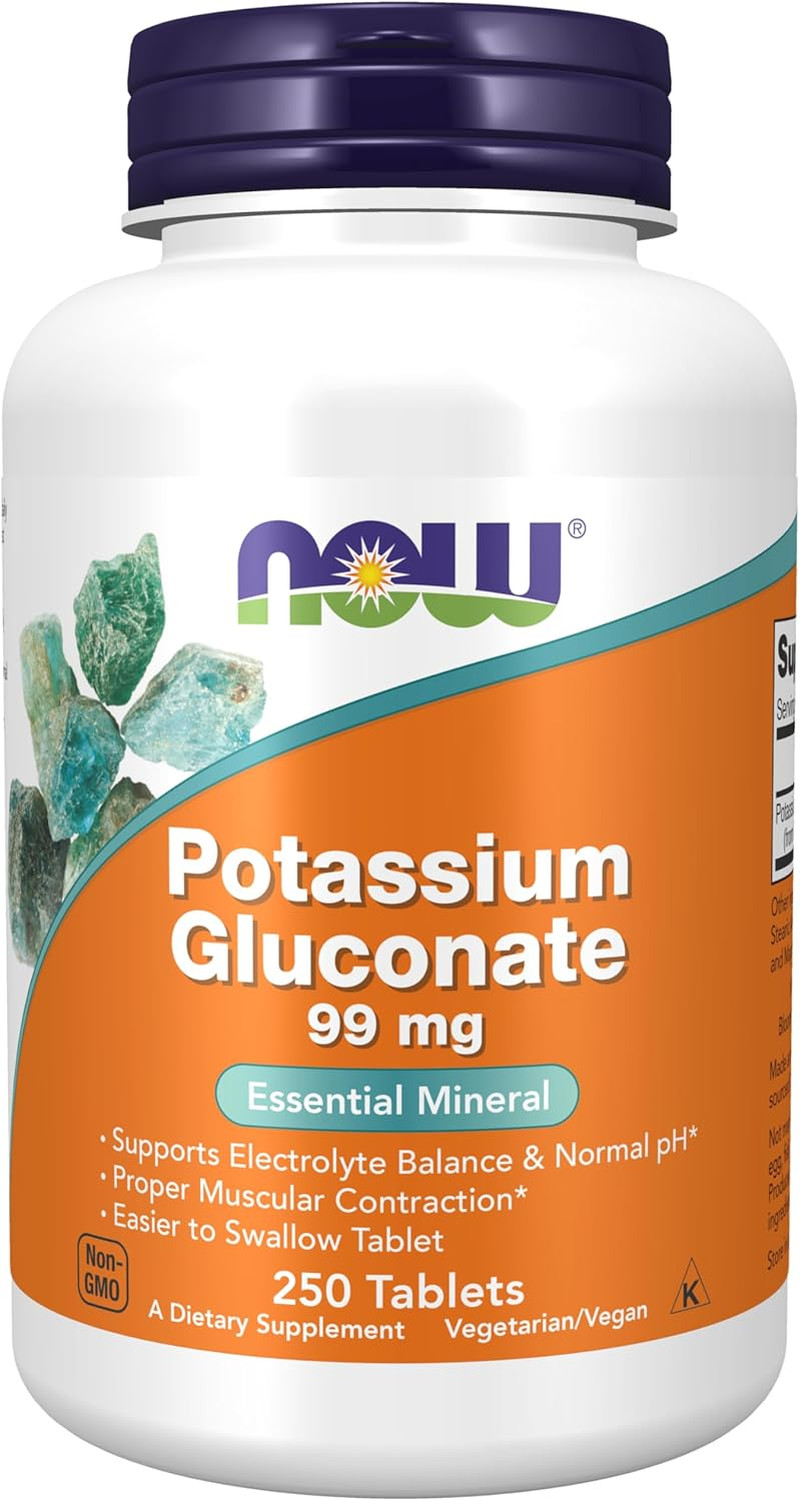 Supplements, Potassium Gluconate 99Mg, Easier to Swallow, Essential Mineral*, 25