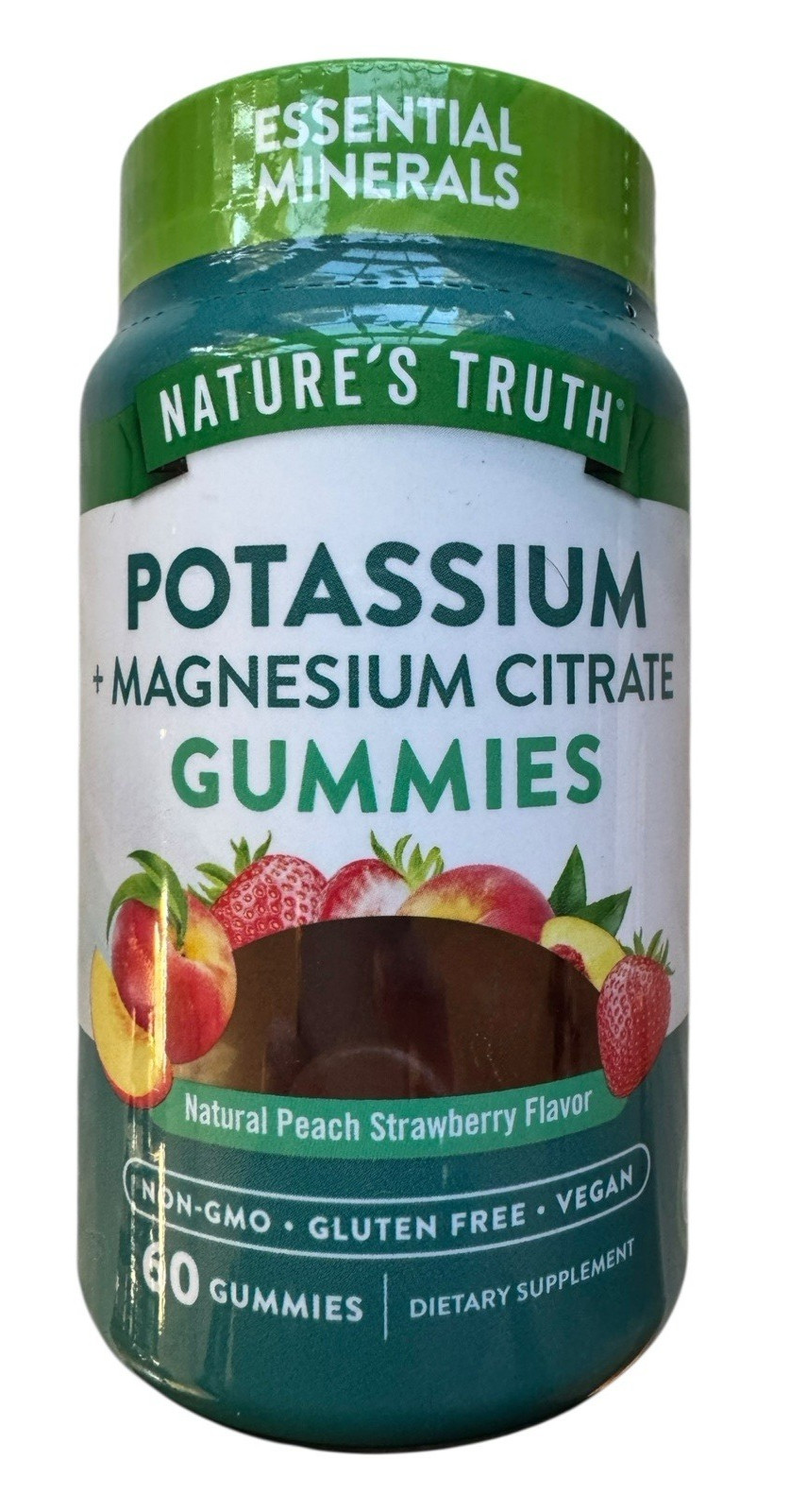 Nature’s Truth Potassium + Magnesium Citrate Vegan Gummies – 60 Count – Ex: 5/26