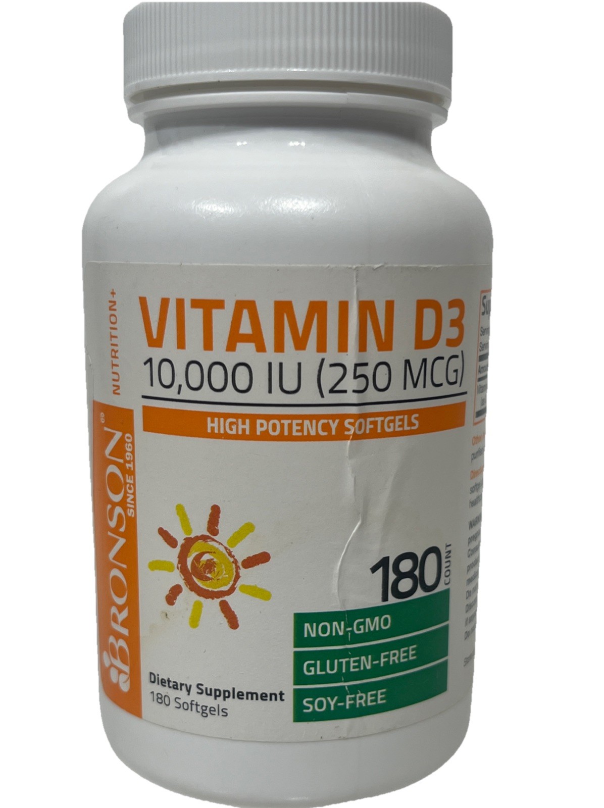 Bronson Vitamin D3 10,000 IU (250 Mcg) High Potency Softgels – Soy Free – NonGMO