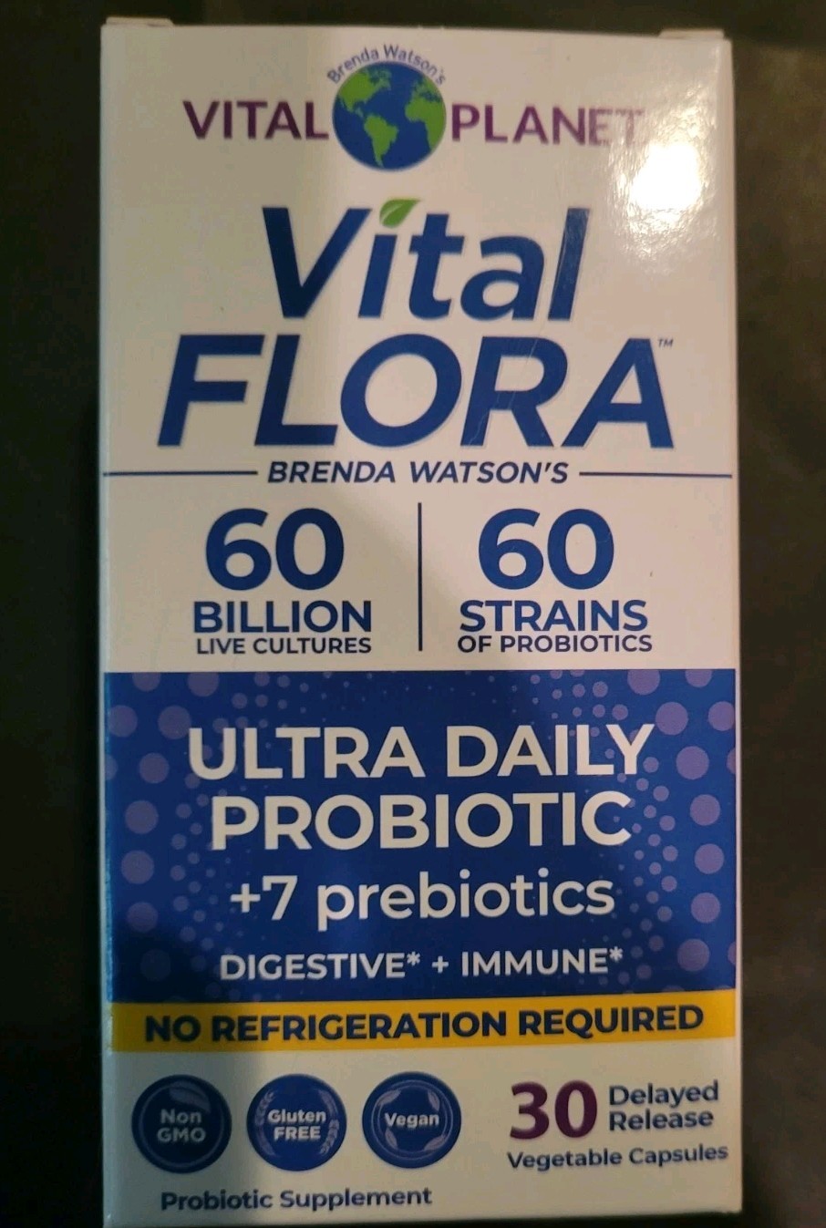 Vital Flora Ultra Daily Probiotic 30 Capsules 60 Billion CFU for Gut Health