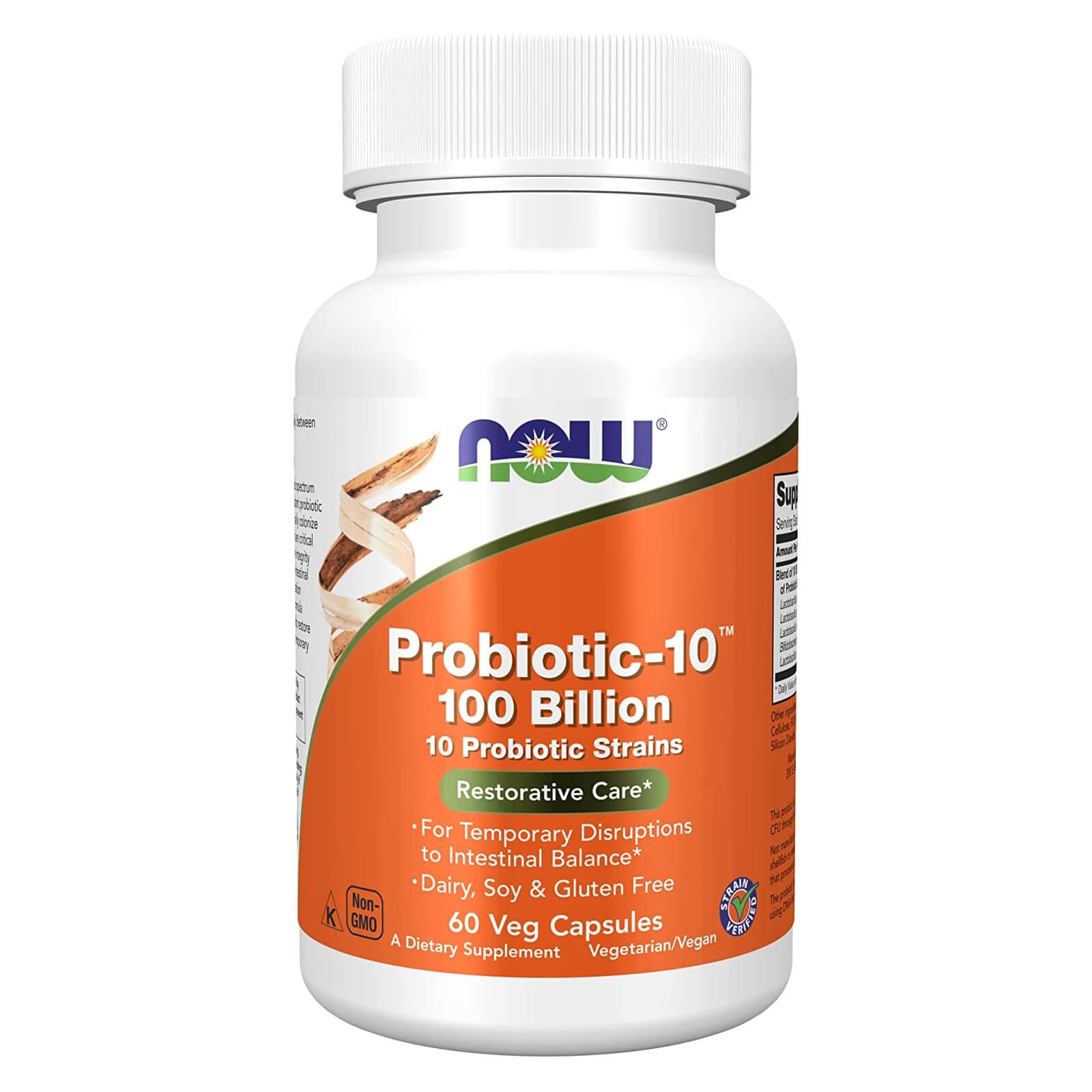 NOW FOODS Probiotic-10 100 Billion 60 Veg Caps, Clearance for Best By 12/2025