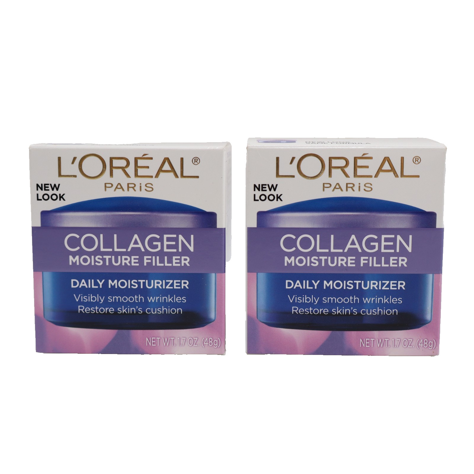 2 PACK L’Oreal Collagen Daily Face Moisturizer, Anti Aging Face Cream 1.7 oz Ea