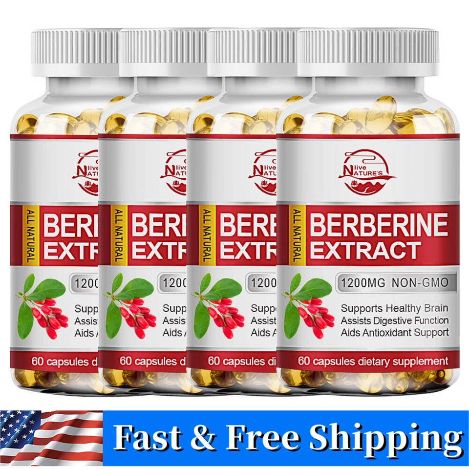 Premium Berberine HCL Extract 1200mg, Healthy Cholesterol & Low Blood Sugar