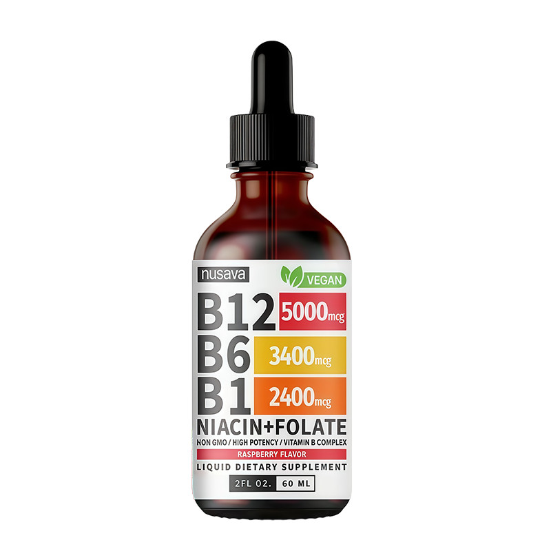 B12 and B6 Liquid Drops Sublingual B Complex,Vitamin 5000mcg – Raspberry