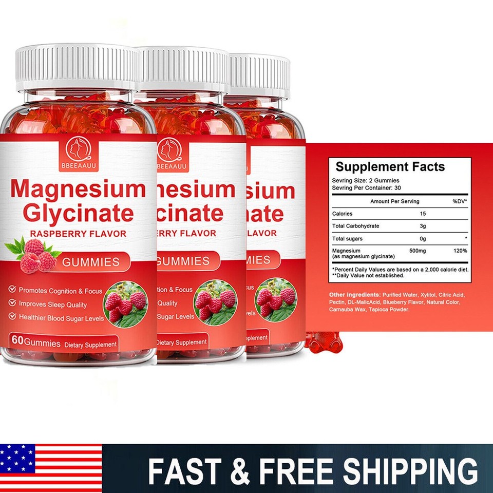 Magnesium Glycinate Gummies 500mg Muscle Bone Support Improve Sleep Quality