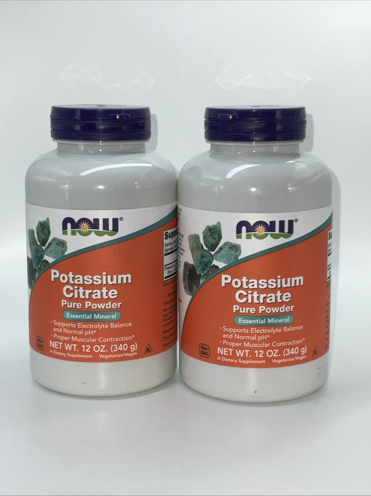 2x Now Foods Potassium Citrate Pure Powder 12 oz 340 g GMP Quality Assured