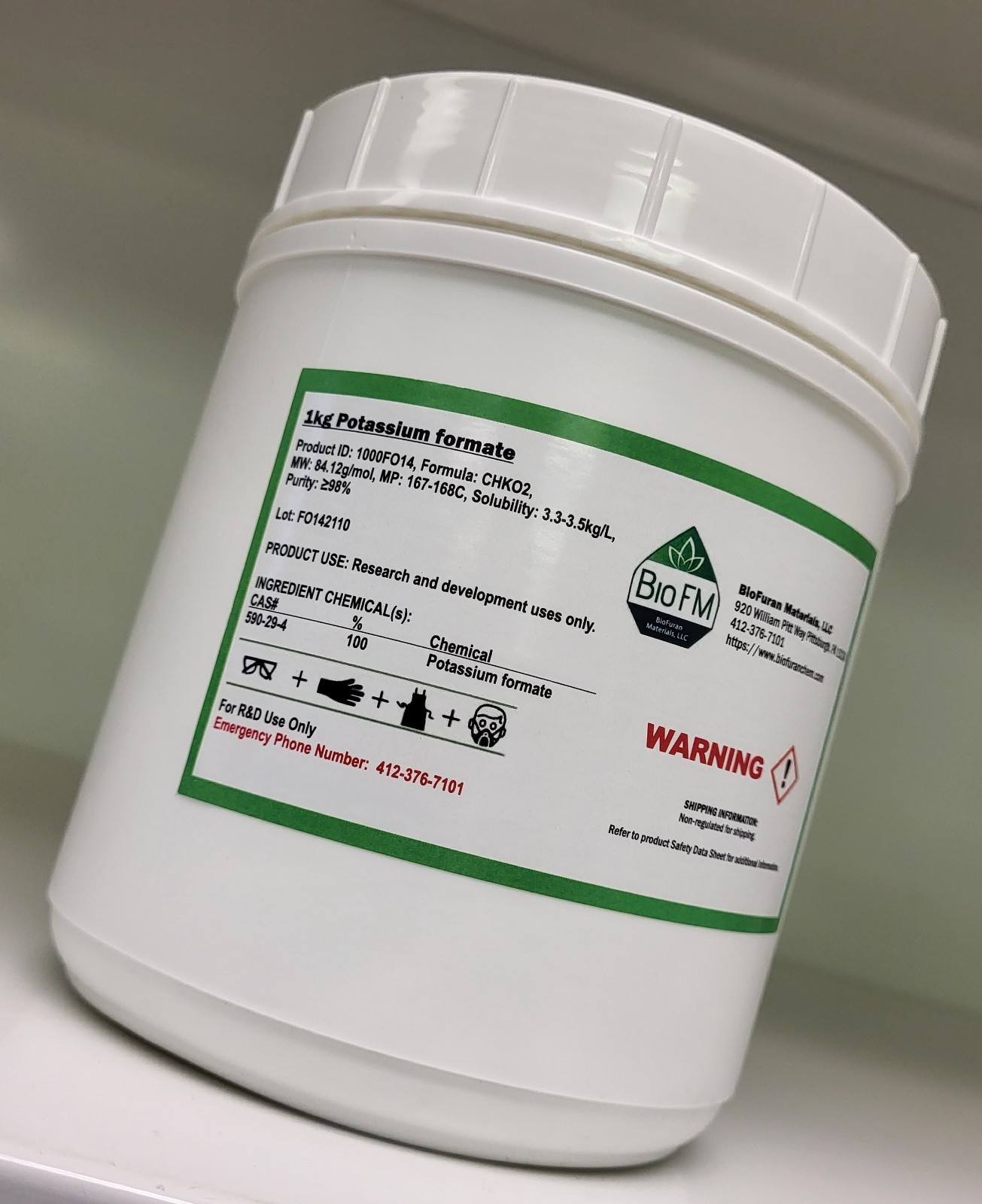 Potassium formate, CAS 590-29-4