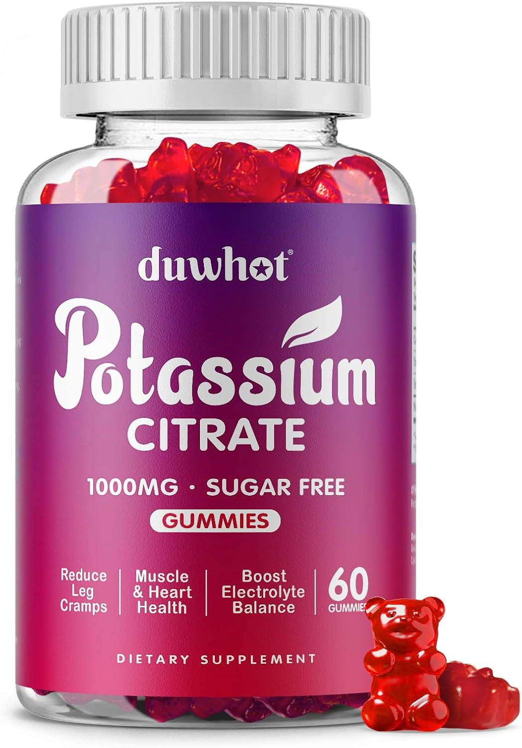 Potassium Citrate 1000Mg Gummies, Potassium Supplement for Adults Women & Men, S