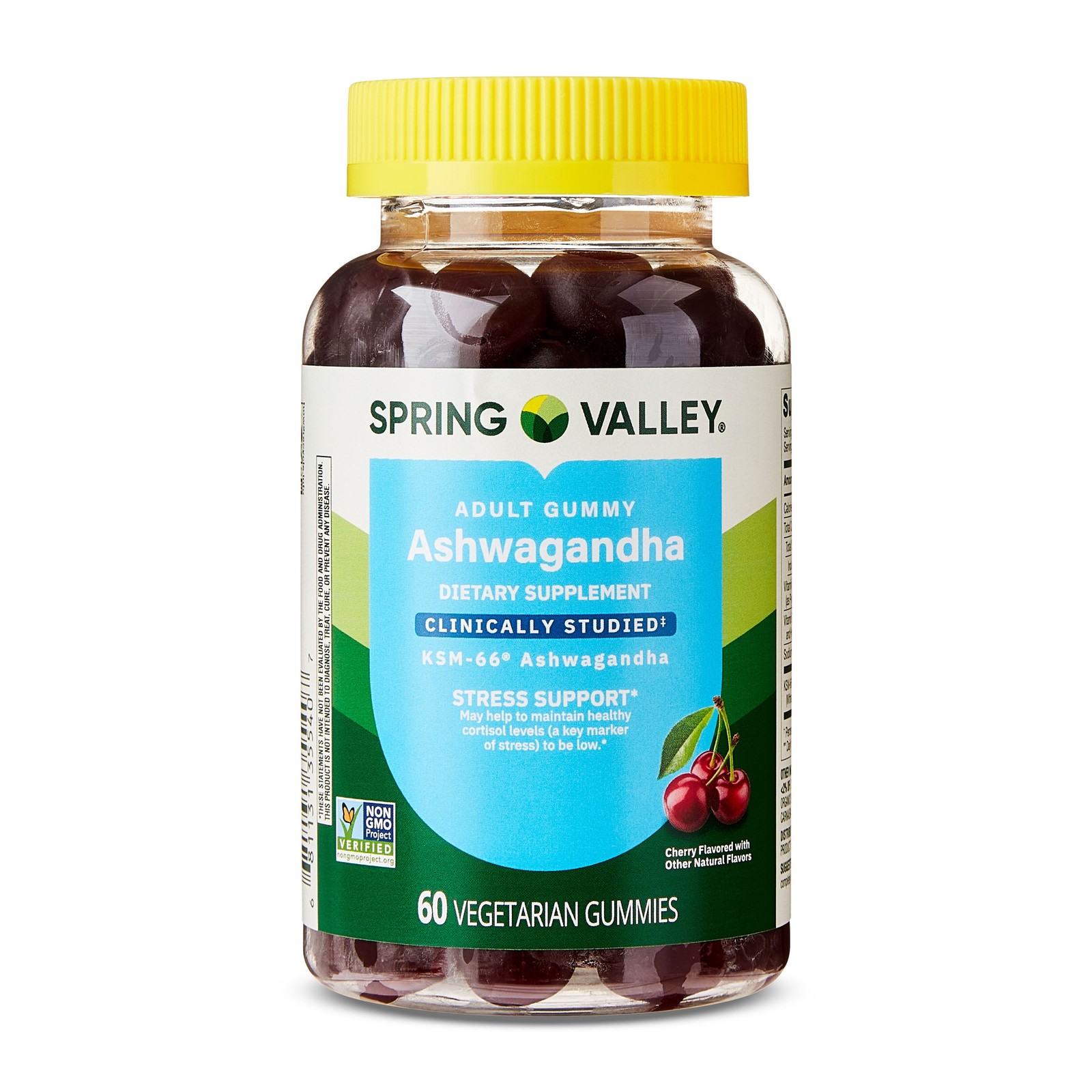 Spring Valley Ashwagandha 60-Count – Cherry Vegetarian Gummies, Stress Support