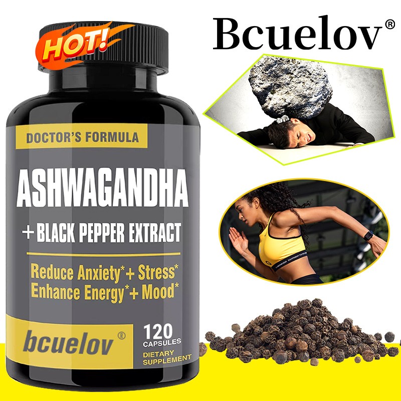 Pure Ashwagandha + Black Pepper Extract 2700 mg – Stress Relief – Energy Boost