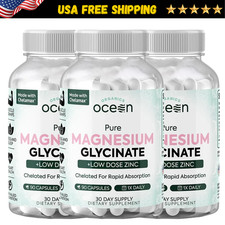 Organics Ocean Pure Magnesium Glycinate Low Dose Zinc Chelated 90 Cap FREE SHIP