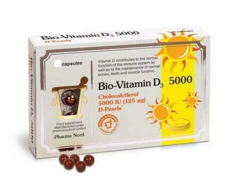 Pharma Nord Bio-Vitamin D3 5000iu (125ug) D-Pearls (60) 30 x 2 BBE 10/2028