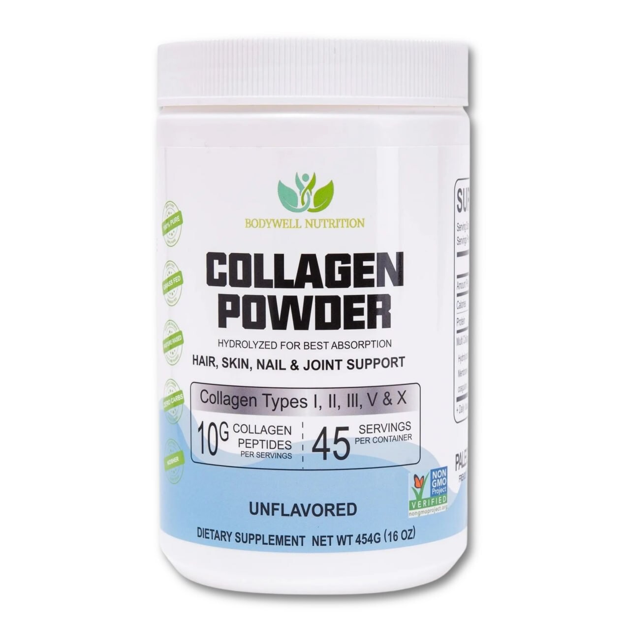 3 lb. Multi-collagen Hydrolyzed Peptides Powder – 16oz (pack of 3)