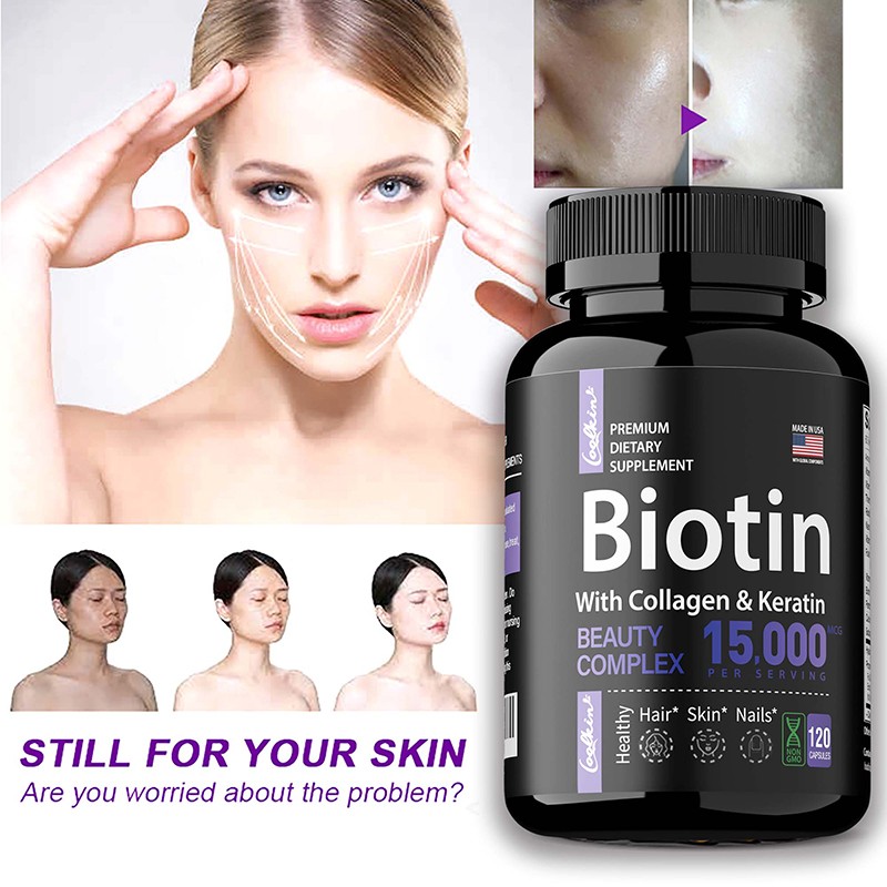 Biotin with Collagen & Keratin – Support Skin Radiance and Overall Nail Health