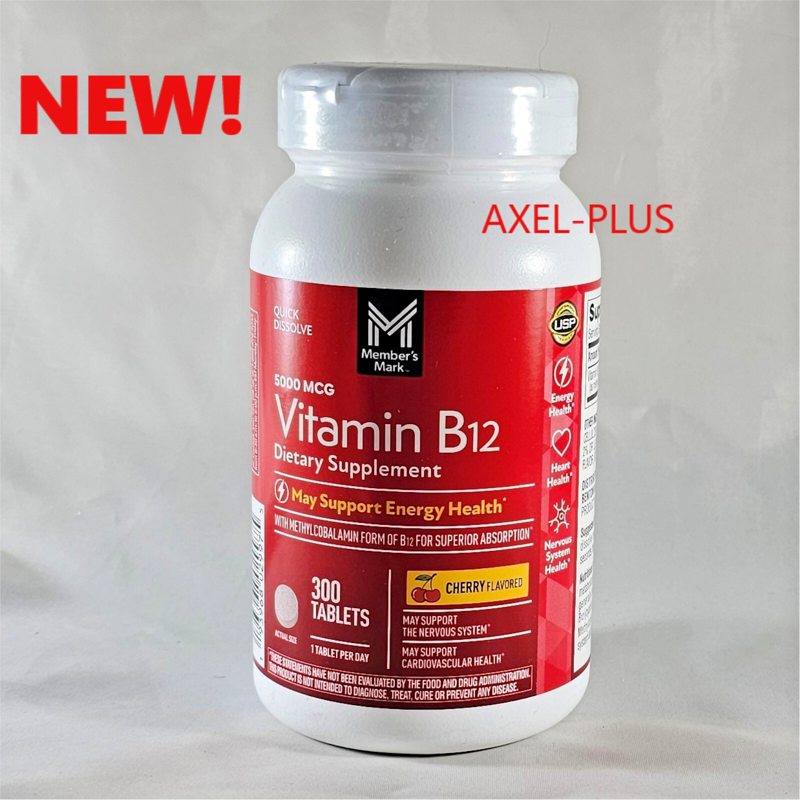 Member’s Mark Sublingual Vitamin B12 5000mcg Methylcobalamin (300 ct.)