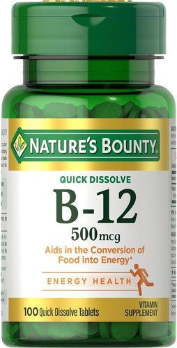 Nature’s Bounty Vitamin B12, Supports Energy Metabolism 100 Count (Pack of 1)