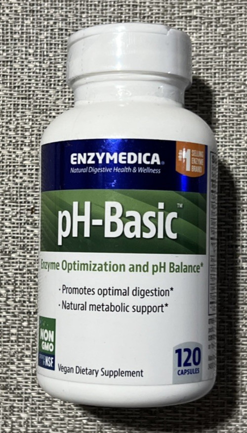 Enzymedica pH‑Basic 120 Caps, Vegan pH Balance & Digestive Support – Free Ship