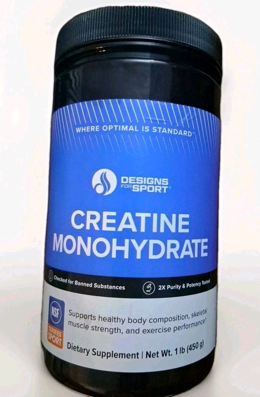 Designs For Sport Creatine Monohydrate Powder 1 LB 90 Servings Exp 05/31/26