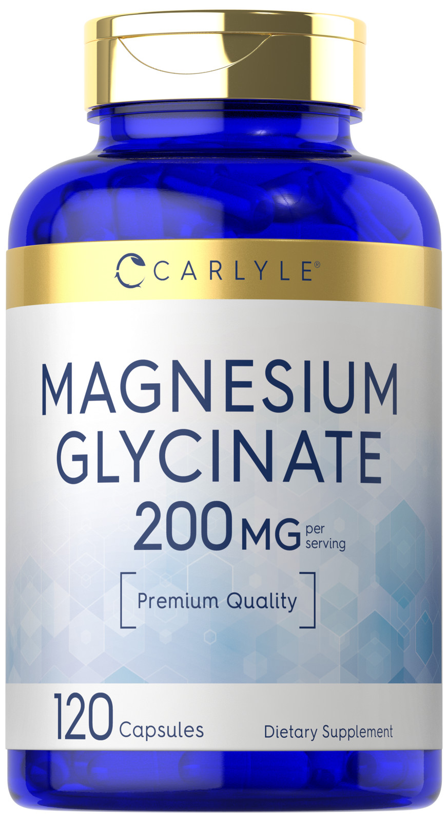 Magnesium Glycinate 200mg | 120 Capsules | Non-GMO, Gluten Free | by Carlyle