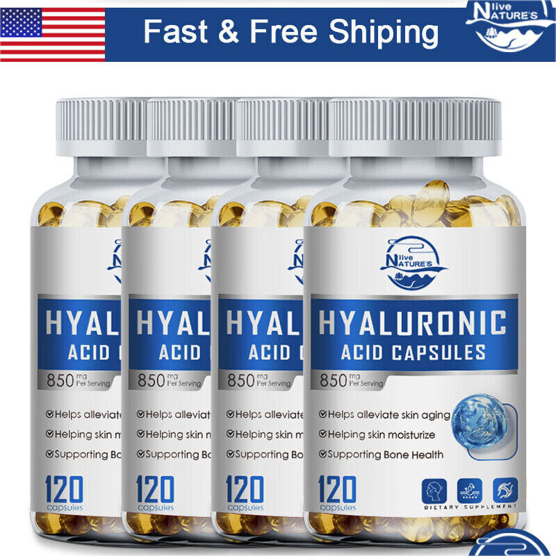 Hyaluronic Acid 850mg 120/240/480 Capsules Vitamin C For Joint and Skin Health