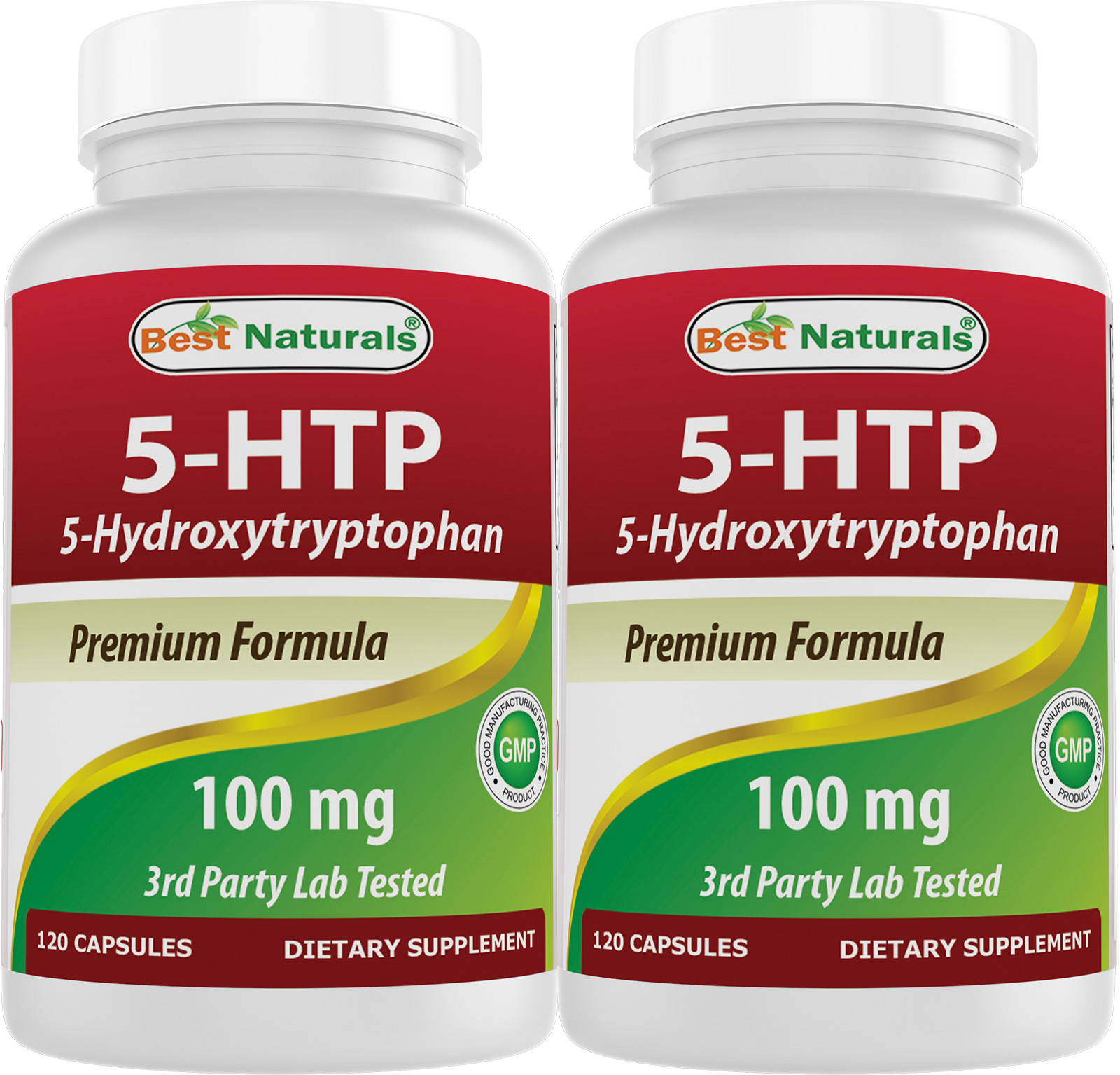 2 Pack Best Naturals 5-HTP 100 mg 120 Capsules