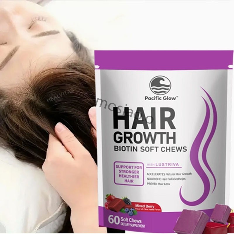 Hair Growth Accelerator Soft Chews, Hair Growth Vitamins for Women and Men with