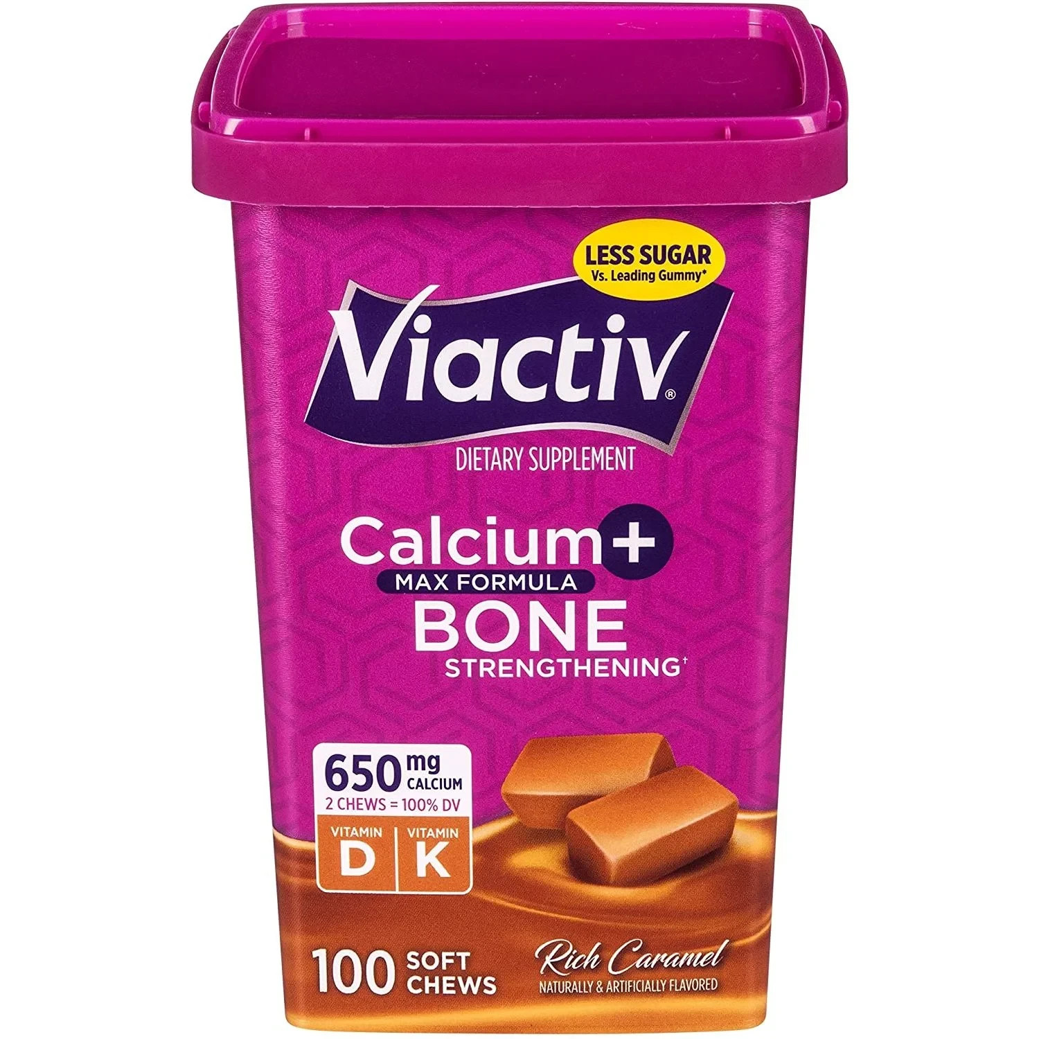 Viactiv Calcium + Vitamin D3 Supplement Soft Chews, Caramel,Calcium for Bone Hea