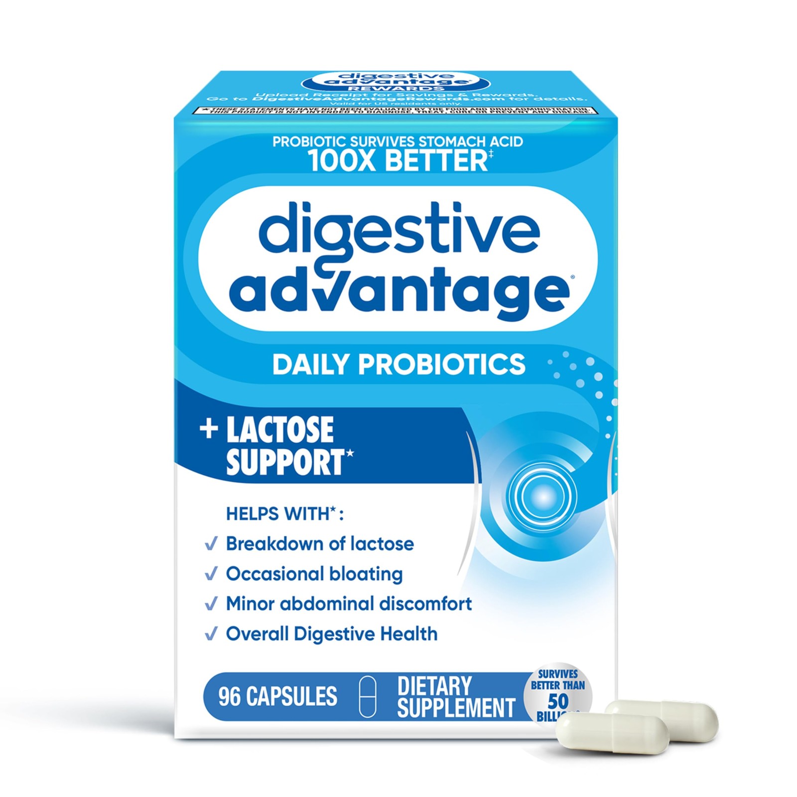 Lactose Defense Capsules (96 Count In A Box), Helps Breaks Down Lactose and D…