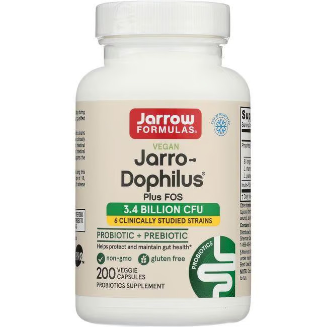 Jarrow Formulas, Inc. Vegan Jarro-Dophilus Plus Fos 3.4 Billion Cfu 200 Veg Caps