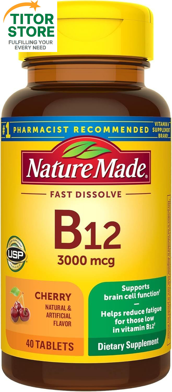 Nature Made Vitamin B12 3000 mcg, Easy to Take Sublingual for Energy…