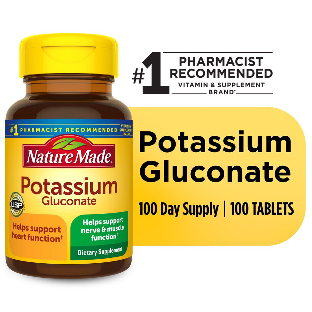 Nature Made , Potassium Gluconate, 550 Mg, 100 Tablets