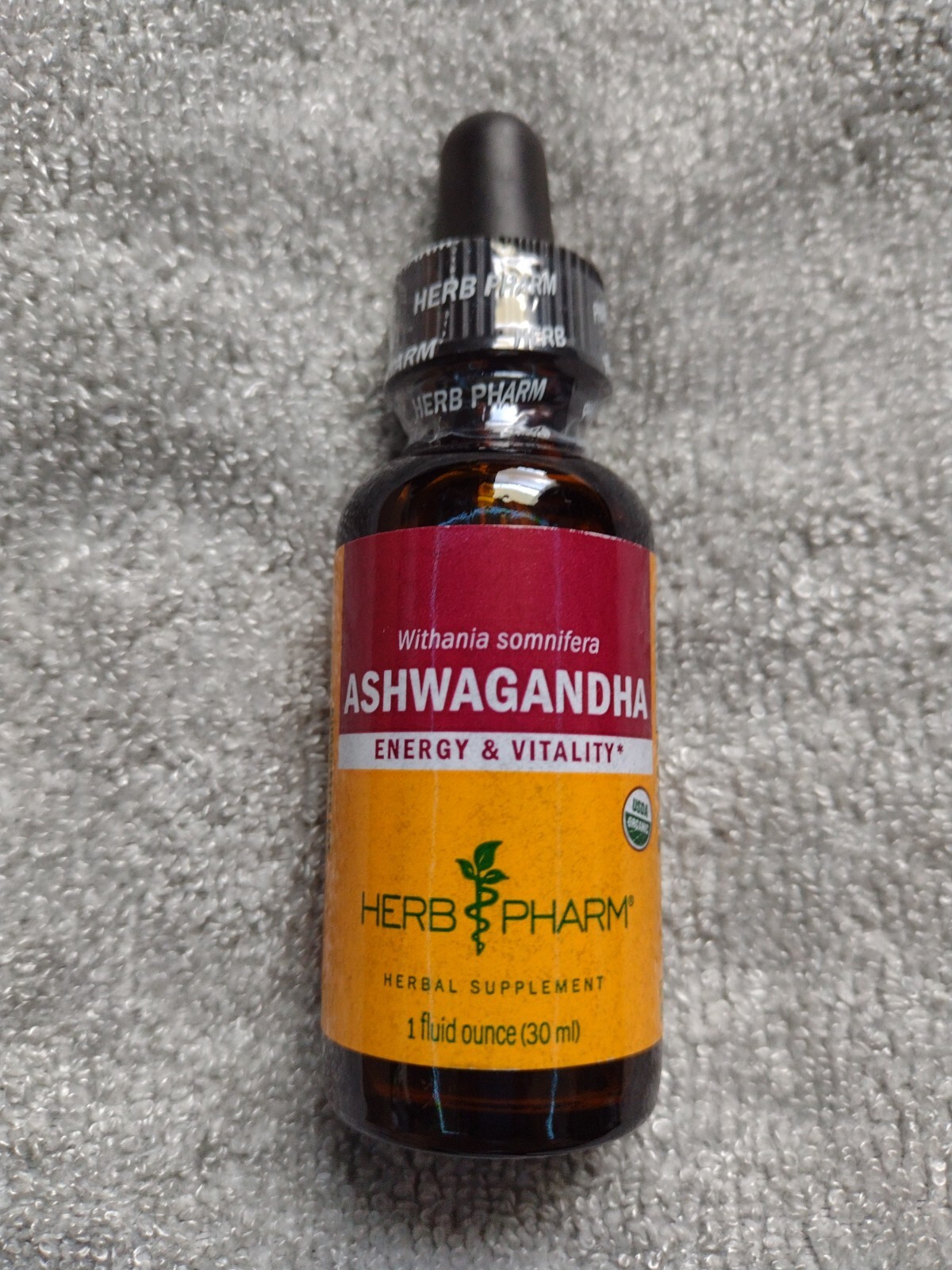 Herb Pharm Organic Ashwagandha Liquid Extract Energy & Vitality 1 fl oz